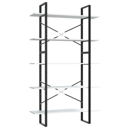 vidaXL Bibliothèque 5 étagères Blanc 100x30x175 cm Bois d'ingénierie