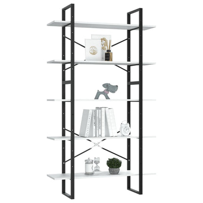 vidaXL Bibliothèque 5 étagères Blanc 100x30x175 cm Bois d'ingénierie