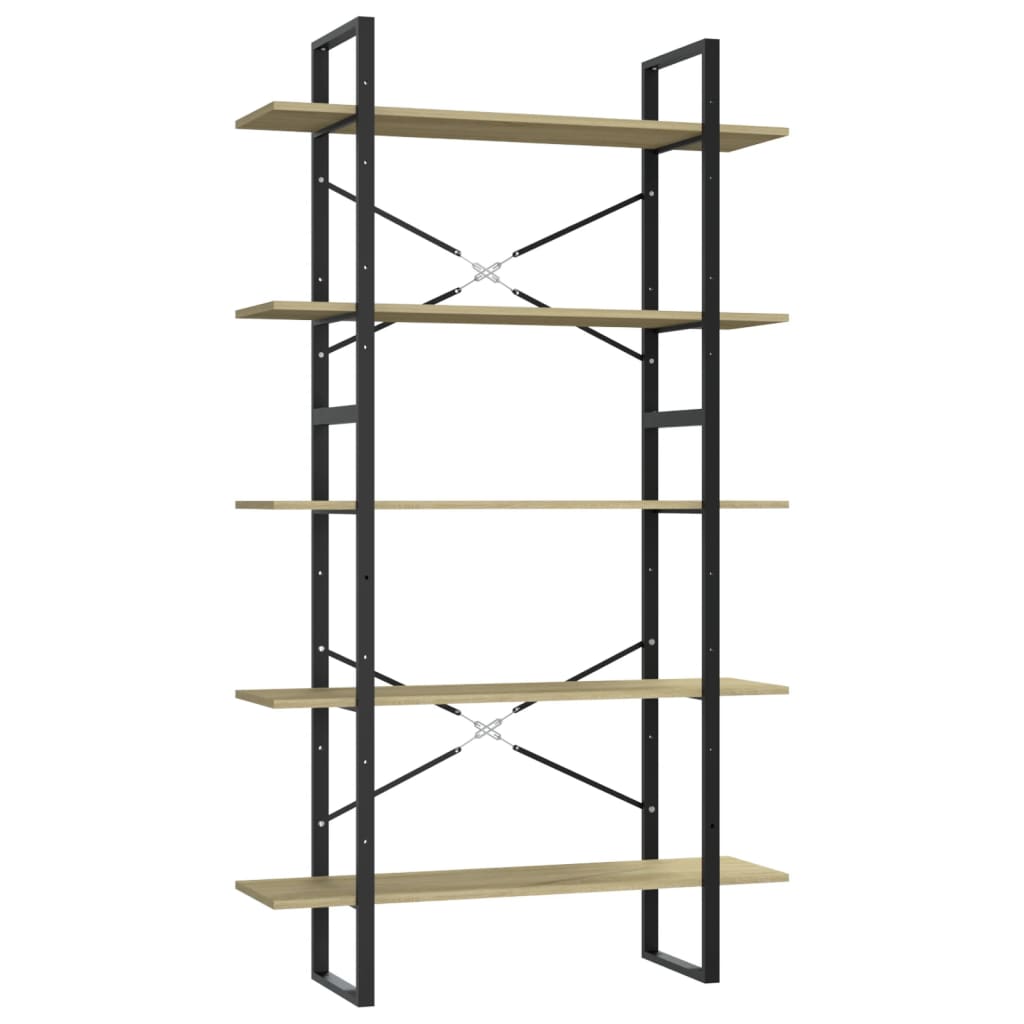 vidaXL Bibliothèque à 5 niveaux chêne Sonoma 100x30x175 cm Aggloméré