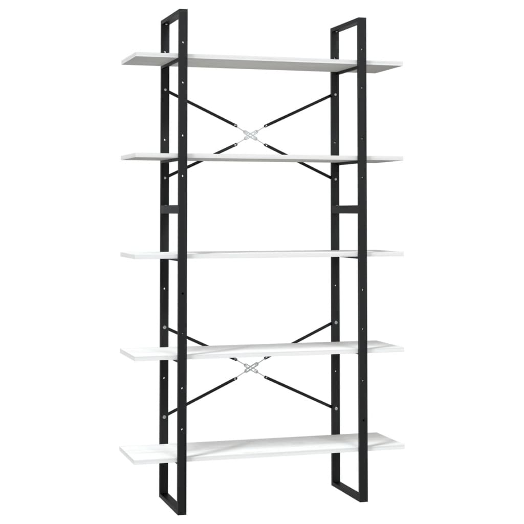 vidaXL Bibliothèque 5 étagères Blanc 100x30x175 cm Bois de pin massif