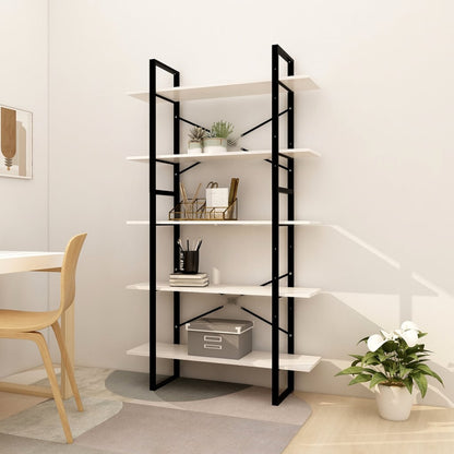 vidaXL Bibliothèque 5 étagères Blanc 100x30x175 cm Bois de pin massif