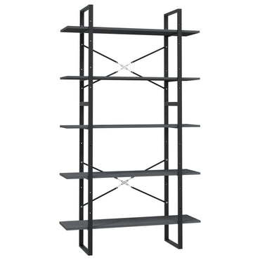 vidaXL Étagère à livres 5 niveaux Gris 100x30x175 cm Bois de pin massif
