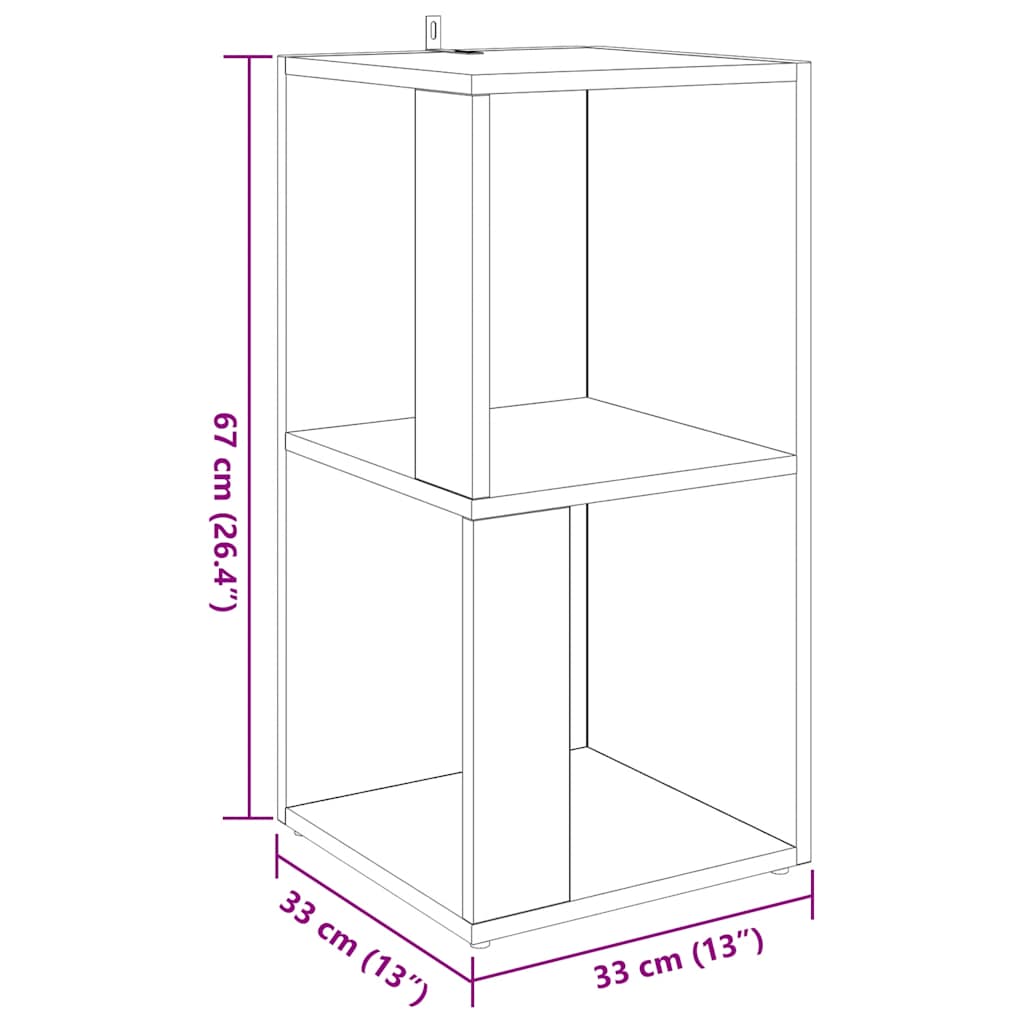 vidaXL Eckregal Sonoma-Eiche 33x33x67 cm Holzwerkstoff