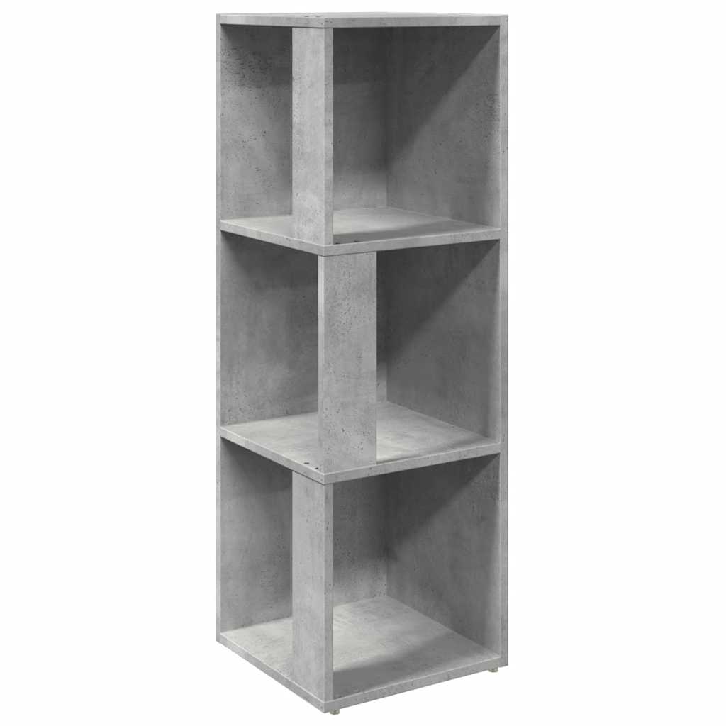 vidaXL Eckregal Betongrau 33x33x100 cm Holzwerkstoff