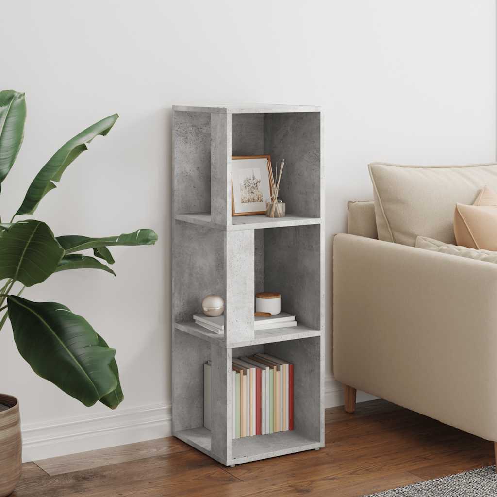 vidaXL Eckregal Betongrau 33x33x100 cm Holzwerkstoff