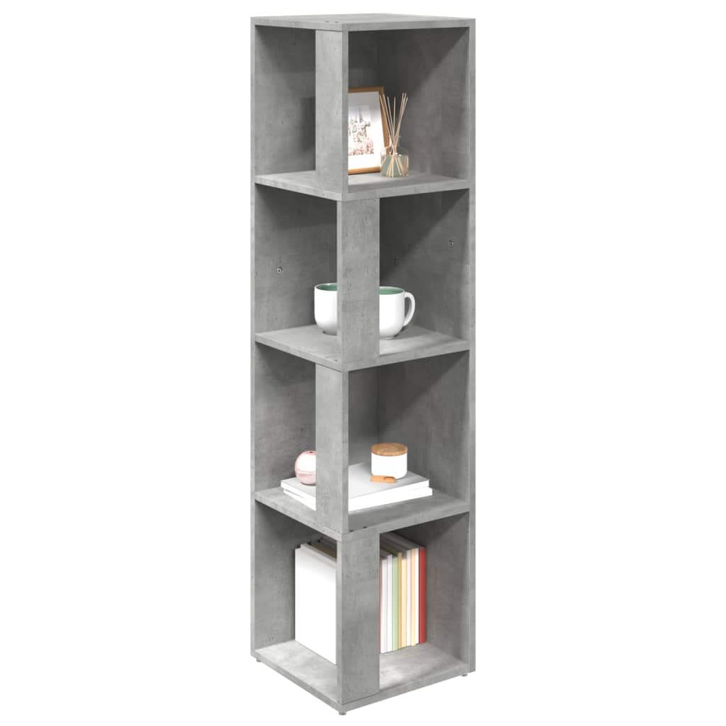 vidaXL Eckregal Betongrau 33x33x132 cm Holzwerkstoff