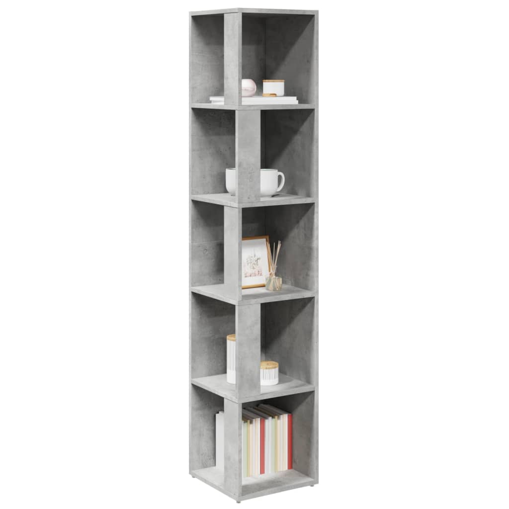 vidaXL Eckregal Betongrau 33x33x164,5 cm Holzwerkstoff