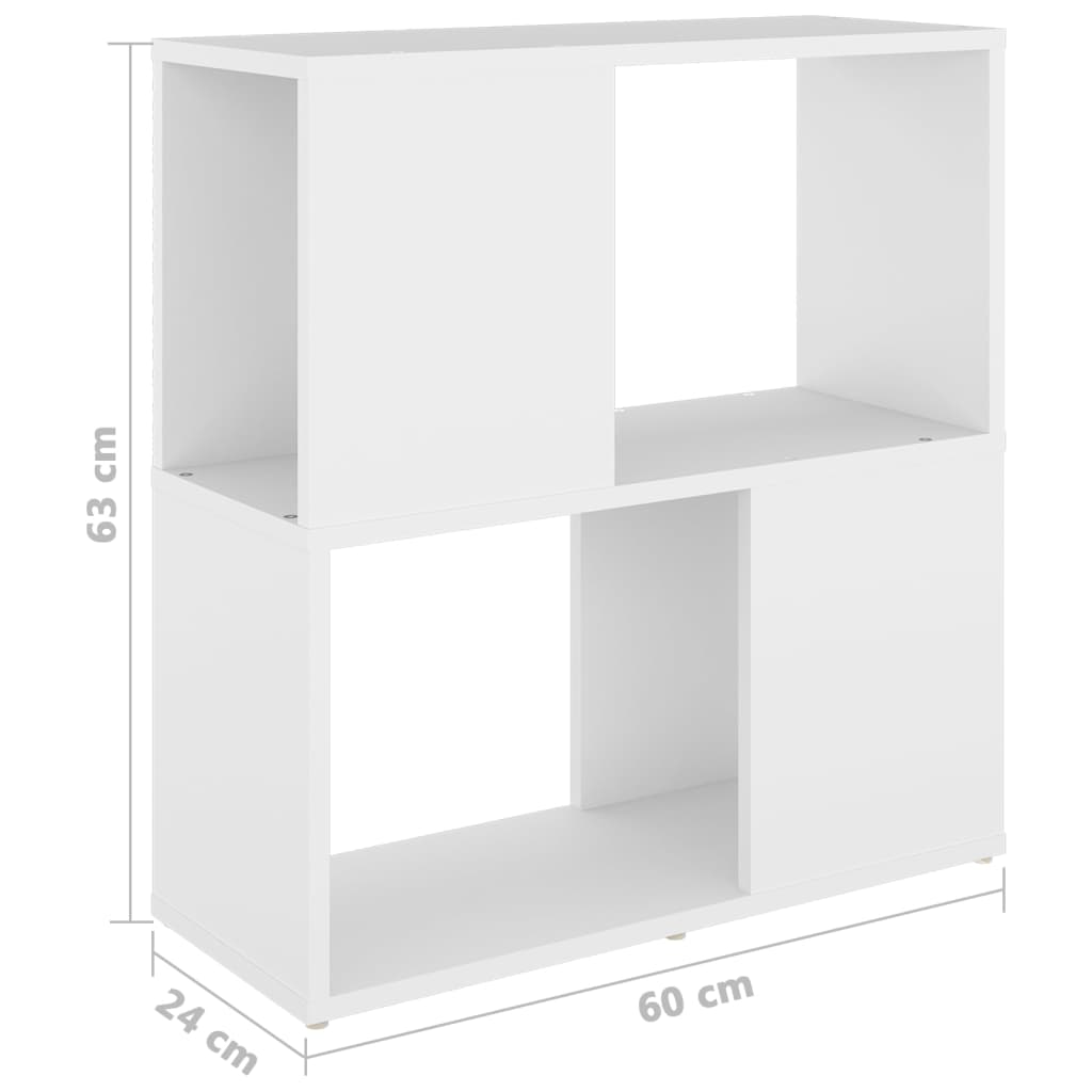 vidaXL Bibliothèque blanc 60x24x63 cm Aggloméré
