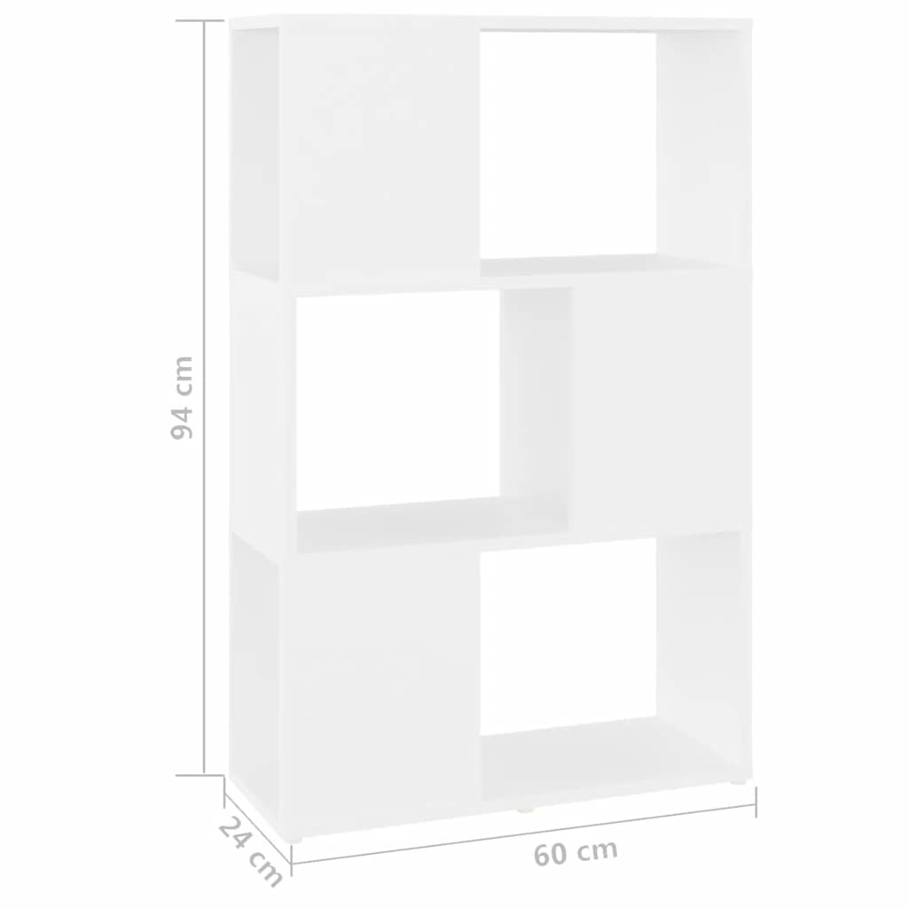 vidaXL Bibliothèque Séparateur de pièce Blanc 60x24x94 cm Aggloméré