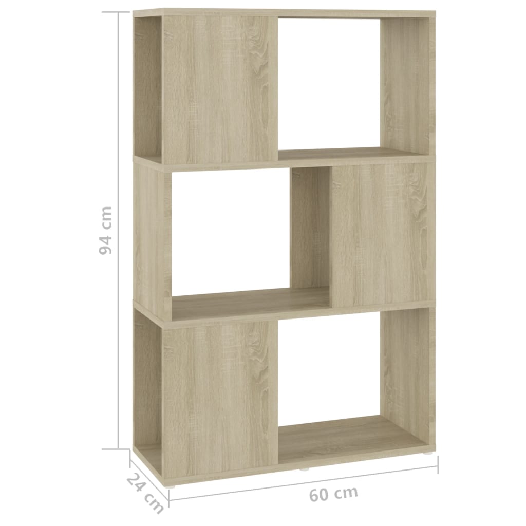 vidaXL Bibliothèque/Séparateur de pièce Chêne Sonoma 60x24x94 cm Bois d'ingénierie
