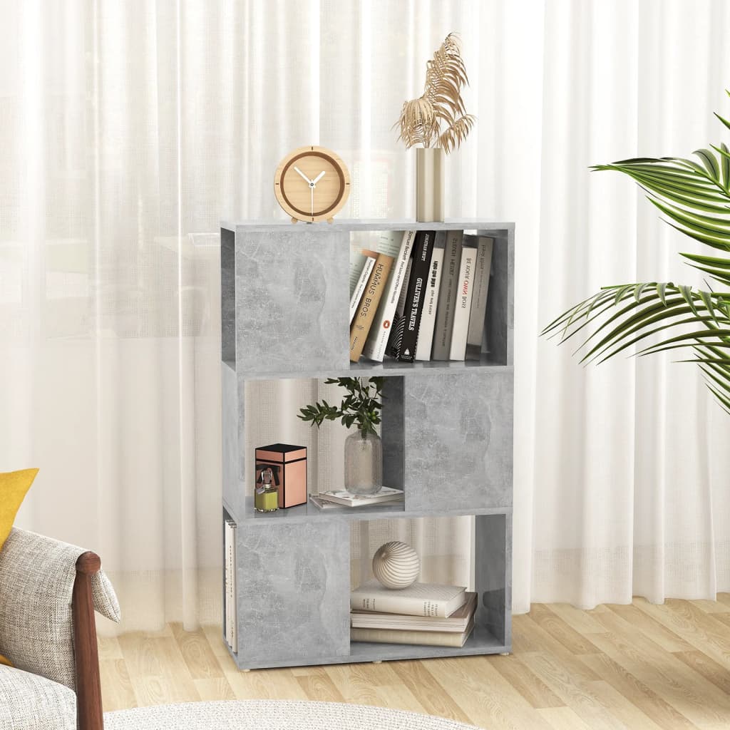 vidaXL Bibliothèque/Séparateur de pièce Gris béton 60x24x94 cm Bois d'ingénierie