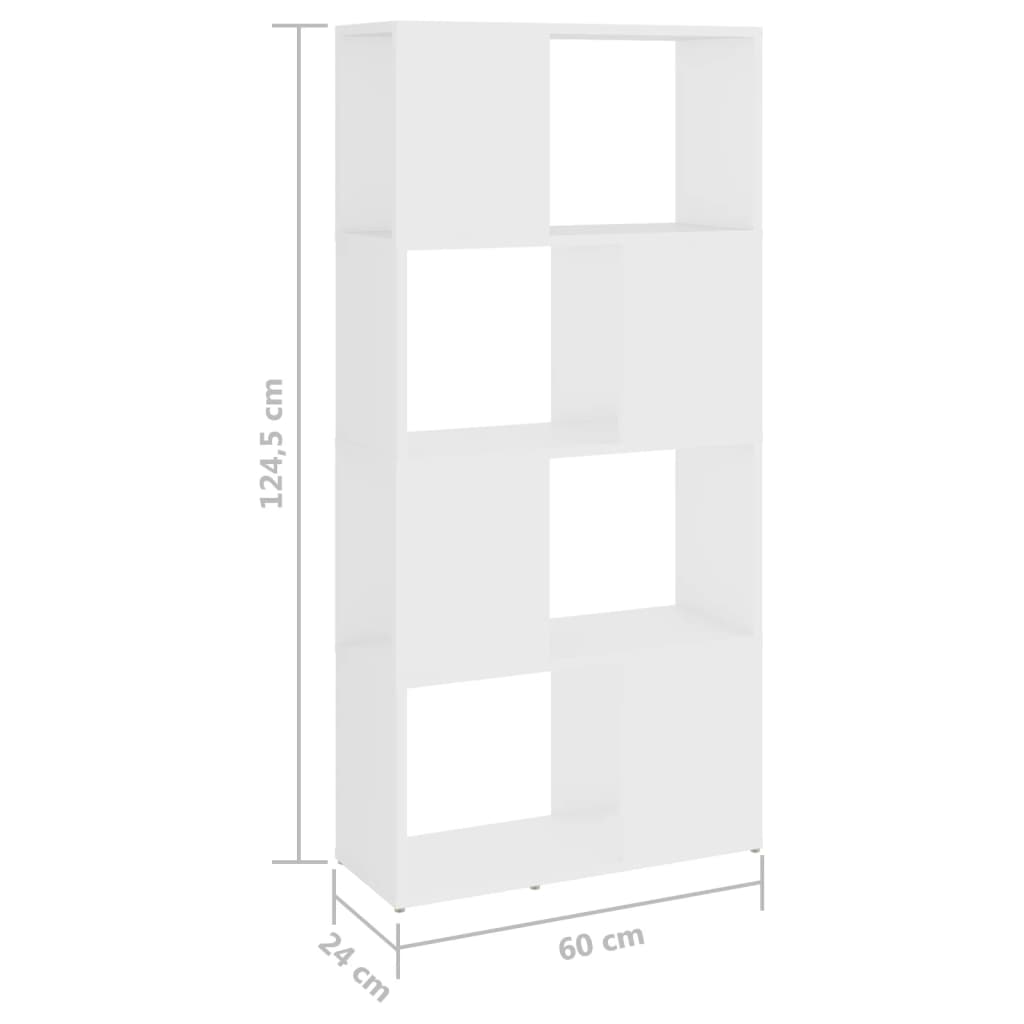 vidaXL Étagère à livres/séparateur de pièce blanc 60x24x124,5cm en bois d'ingénierie