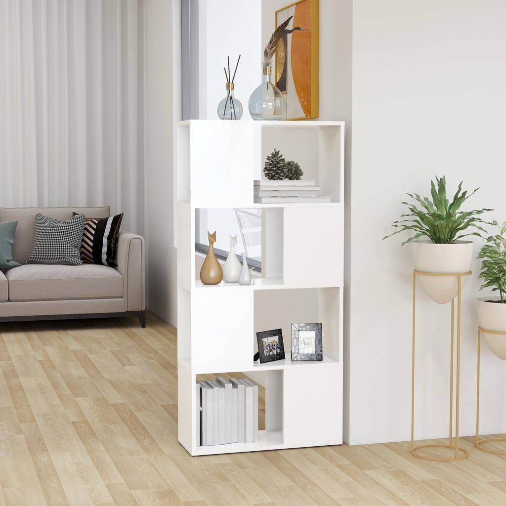 vidaXL Étagère à livres/séparateur de pièce blanc 60x24x124,5cm en bois d'ingénierie