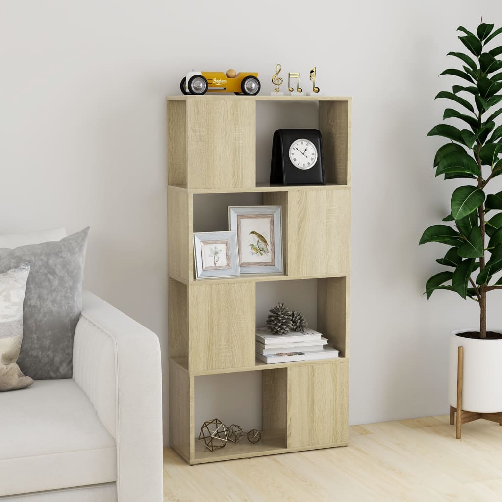 vidaXL Bücherregal Raumteiler Sonoma-Eiche 60x24x124,5cm Holzwerkstoff
