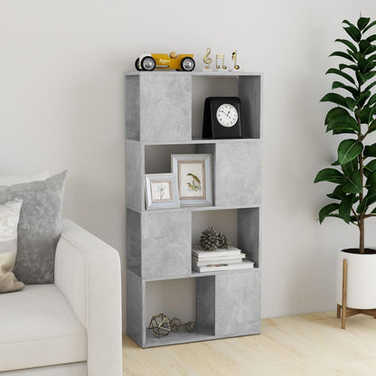 vidaXL Bibliothèque/Séparateur de pièce Gris béton 60x24x124,5 cm