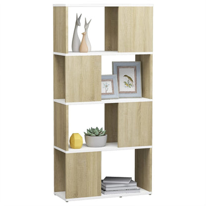 vidaXL Bibliothèque Séparateur de pièce Chêne Sonoma Blanc 60x24x124,5 cm