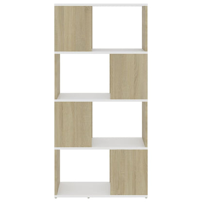 vidaXL Bibliothèque Séparateur de pièce Chêne Sonoma Blanc 60x24x124,5 cm