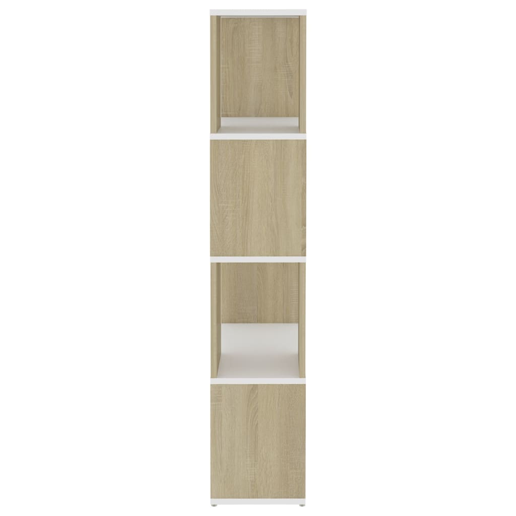 vidaXL Bibliothèque Séparateur de pièce Chêne Sonoma Blanc 60x24x124,5 cm