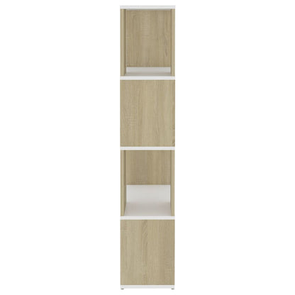 vidaXL Bibliothèque Séparateur de pièce Chêne Sonoma Blanc 60x24x124,5 cm