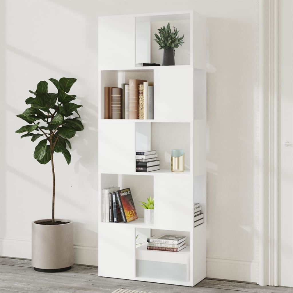 vidaXL Bibliothèque Meuble de séparation Blanc 60x24x155 cm Bois d'ingénierie