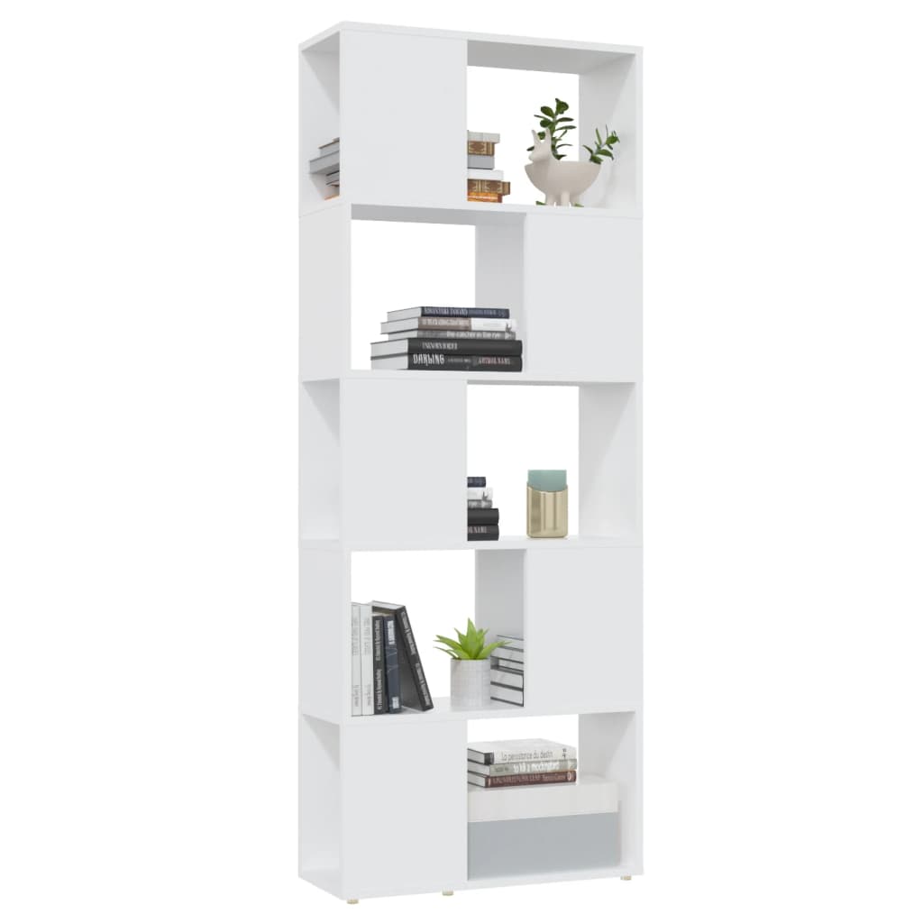 vidaXL Bibliothèque Meuble de séparation Blanc 60x24x155 cm Bois d'ingénierie