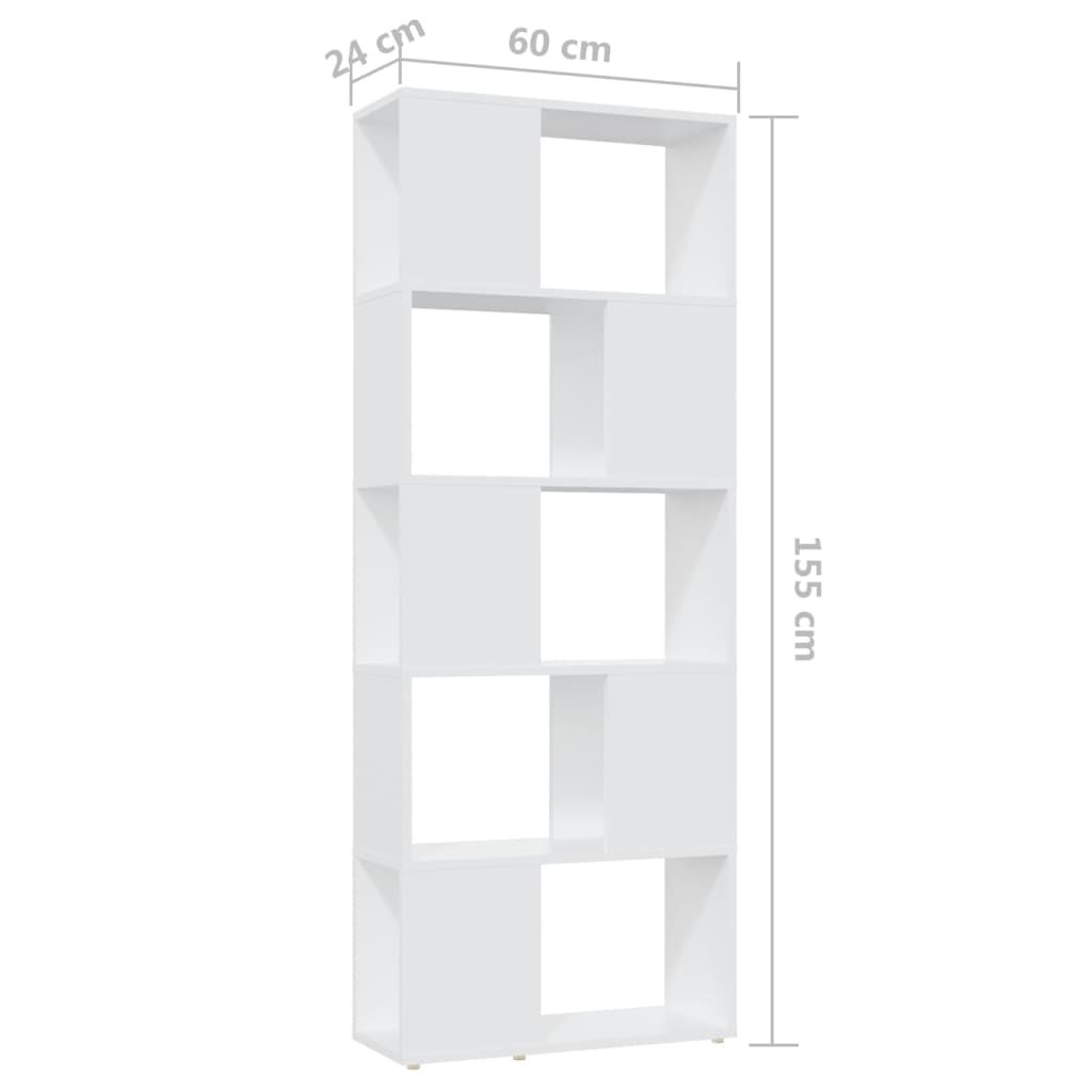 vidaXL Bibliothèque Meuble de séparation Blanc 60x24x155 cm Bois d'ingénierie