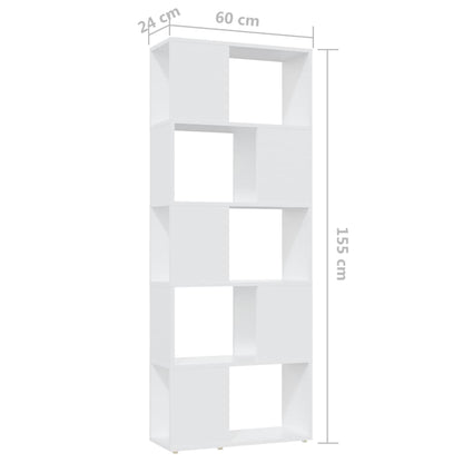 vidaXL Bibliothèque Meuble de séparation Blanc 60x24x155 cm Bois d'ingénierie