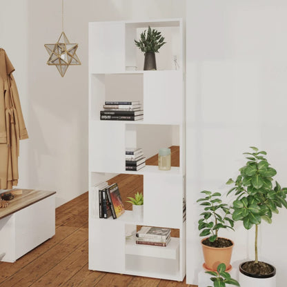 vidaXL Bibliothèque Meuble de séparation Blanc 60x24x155 cm Bois d'ingénierie