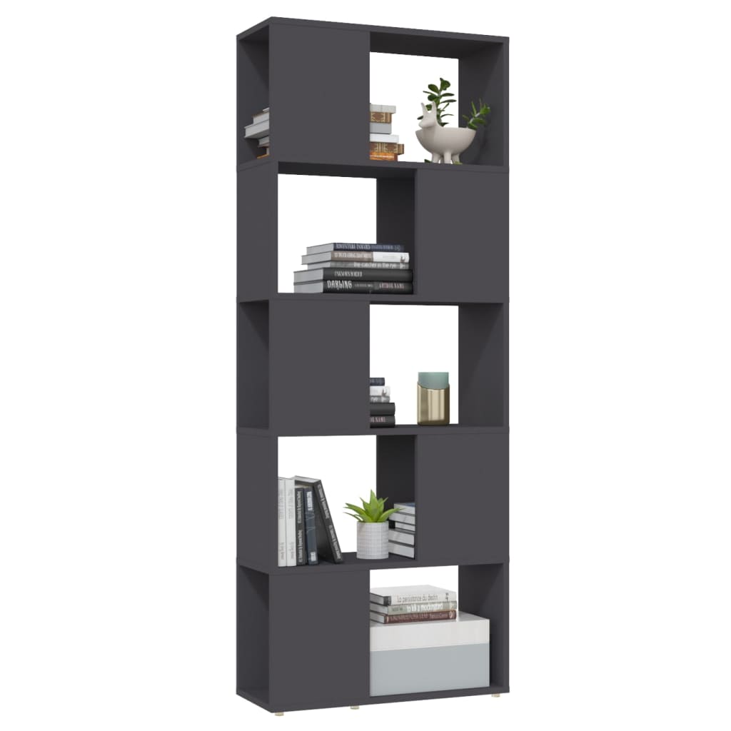 vidaXL Bibliothèque/Séparateur de pièce Gris 60x24x155 cm Bois d'ingénierie