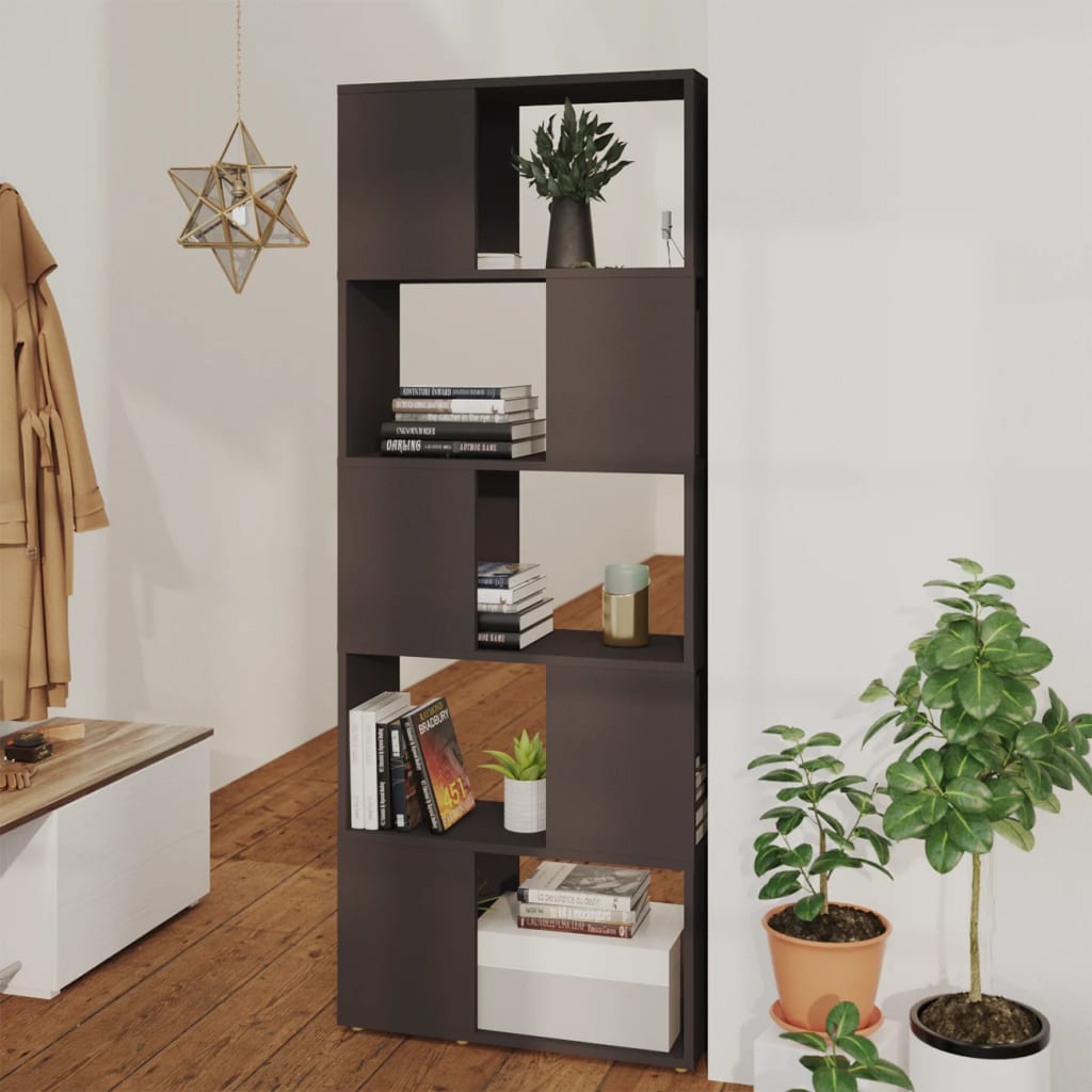 vidaXL Bibliothèque/Séparateur de pièce Gris 60x24x155 cm Bois d'ingénierie