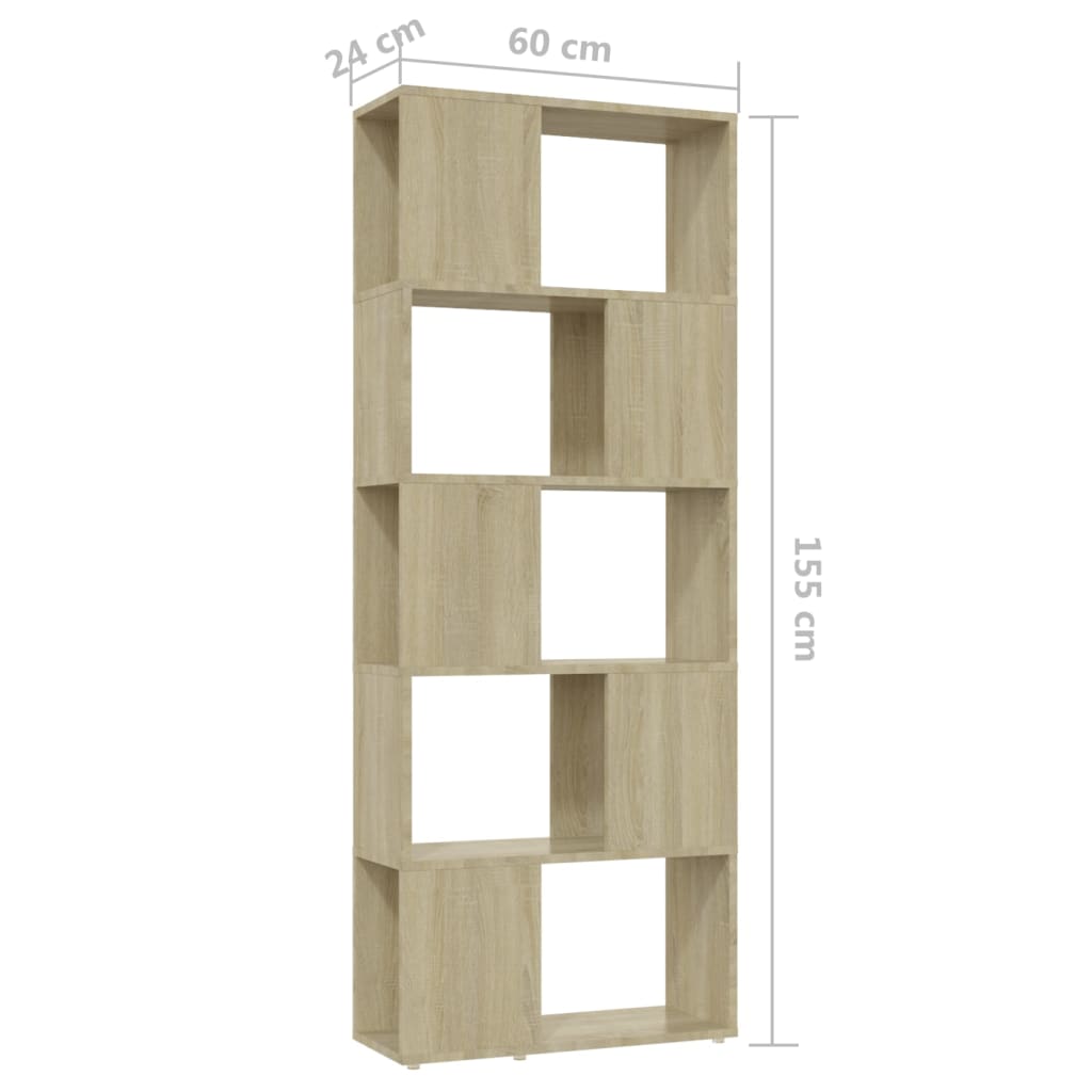 vidaXL Bibliothèque/Meuble de séparation Chêne Sonoma 60x24x155 cm