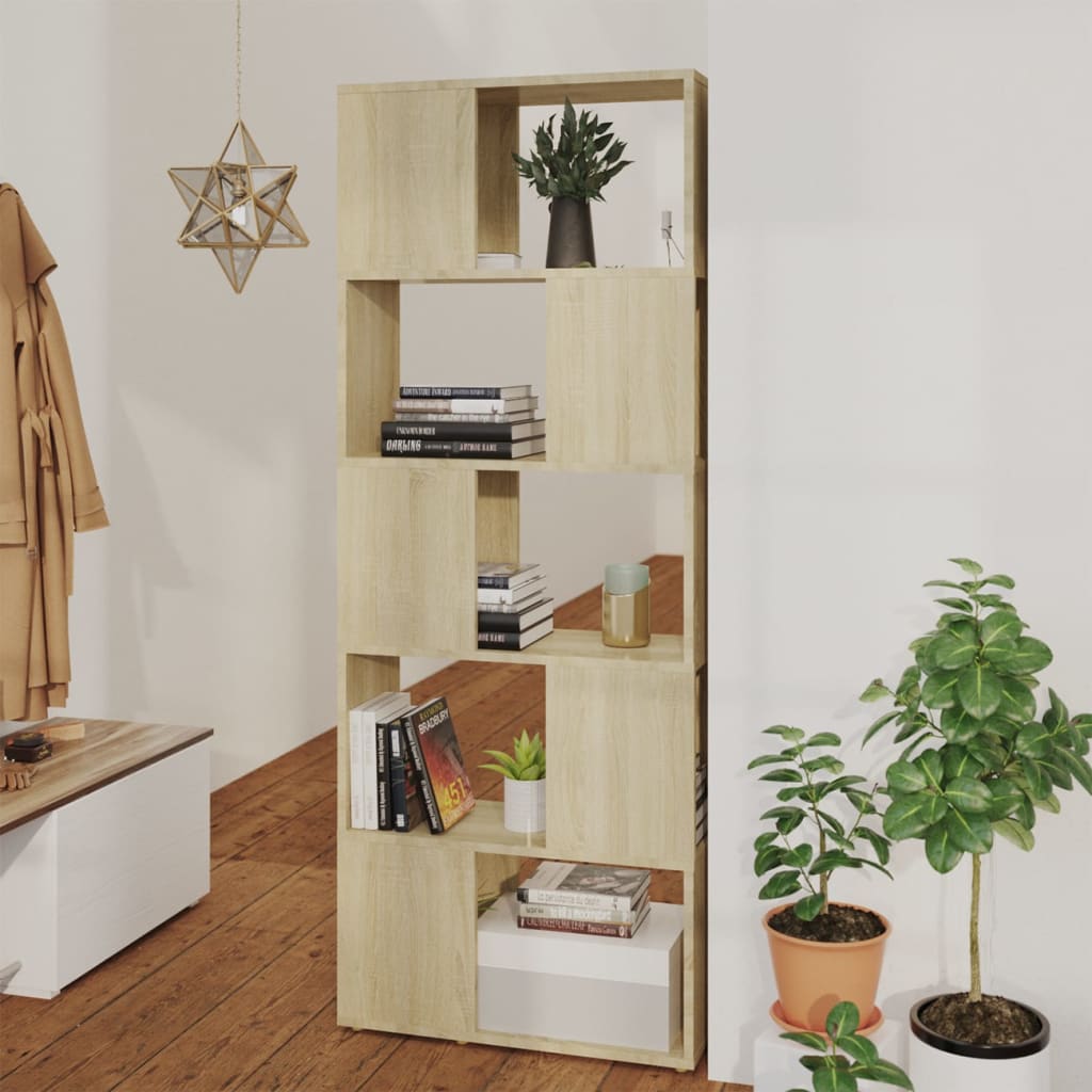 vidaXL Bibliothèque/Meuble de séparation Chêne Sonoma 60x24x155 cm
