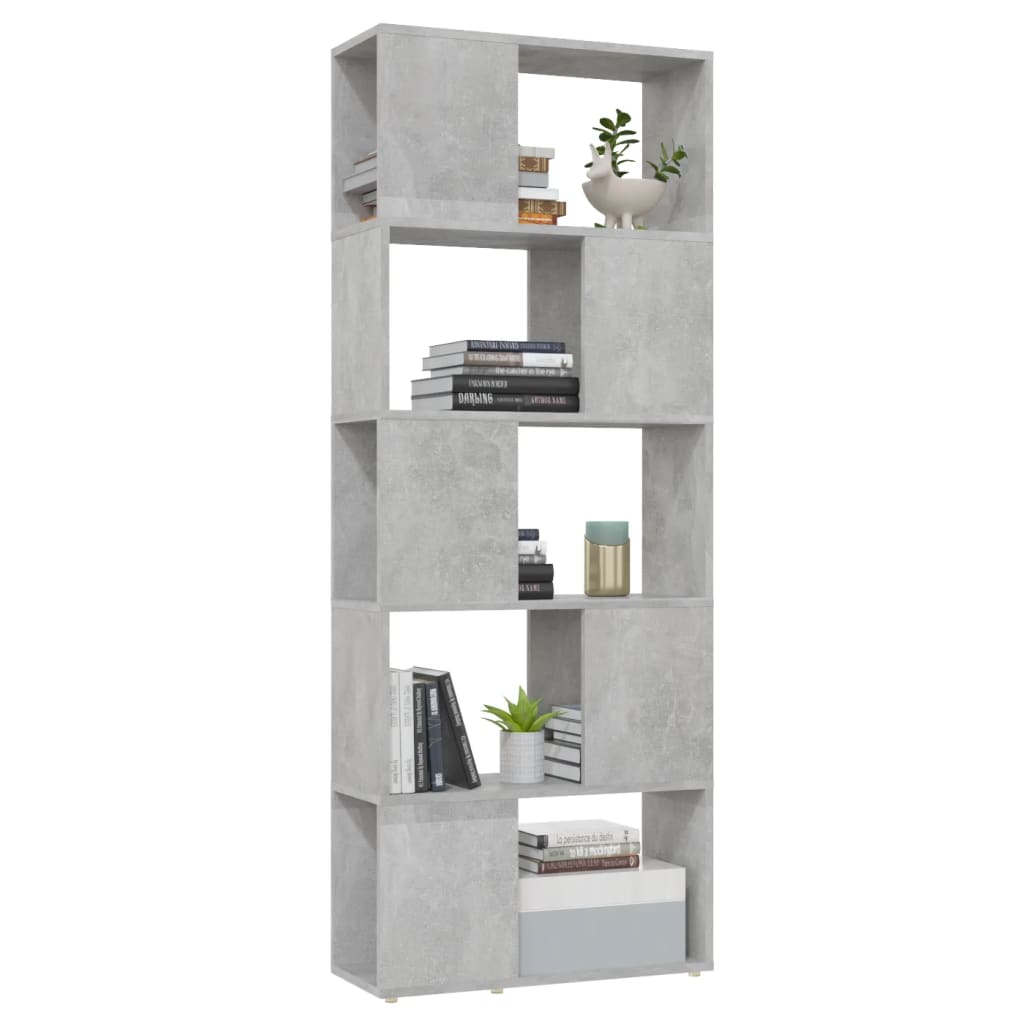 vidaXL Étagère à livres/séparateur de pièce gris béton 60x24x155 cm
