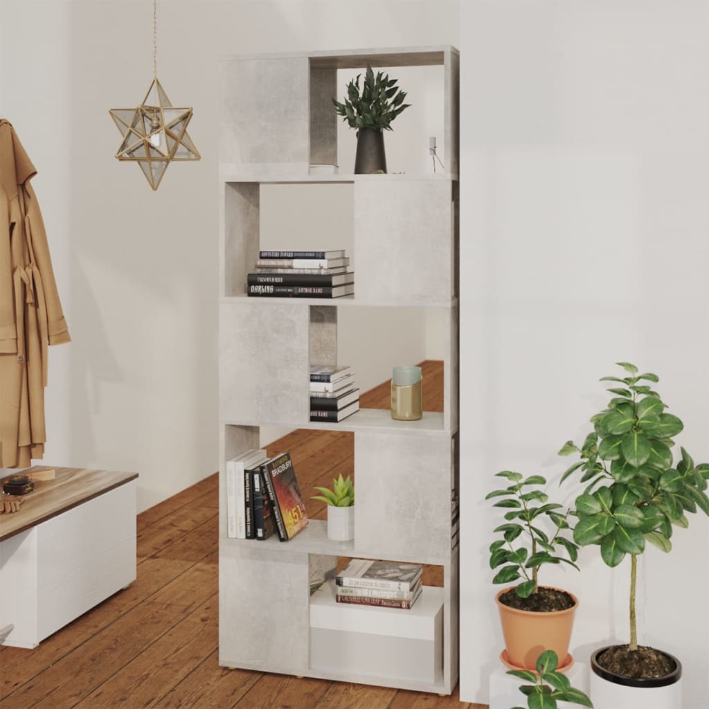 vidaXL Étagère à livres/séparateur de pièce gris béton 60x24x155 cm