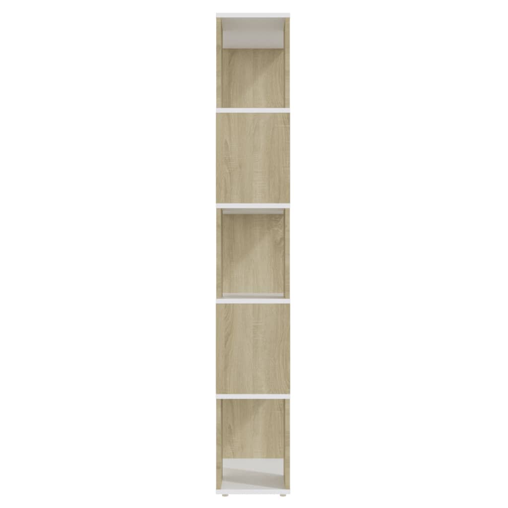 vidaXL Bibliothèque Cloison de séparation Blanc Chêne Sonoma 60x24x155 cm