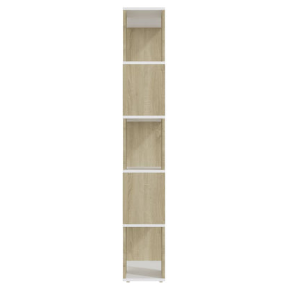vidaXL Bibliothèque Cloison de séparation Blanc Chêne Sonoma 60x24x155 cm