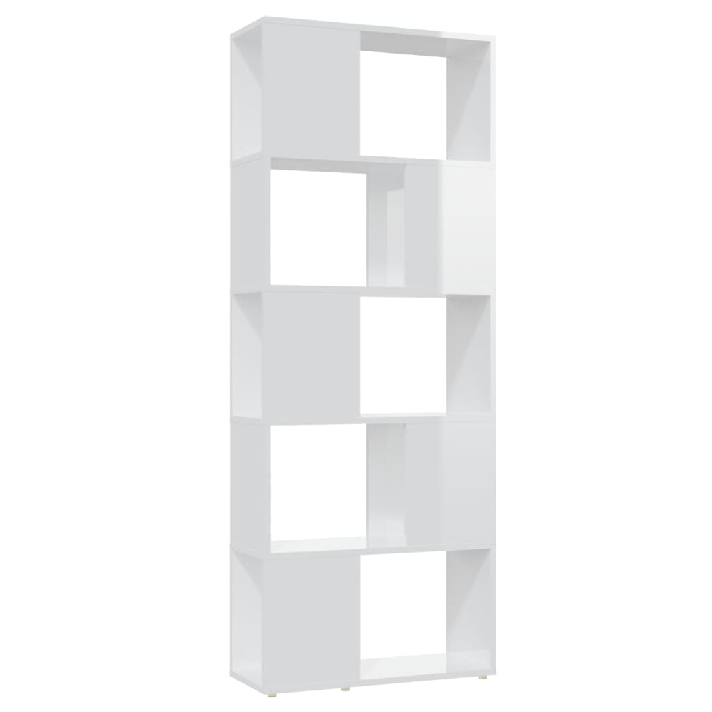 vidaXL Bibliothèque cloison blanc brillant 60x24x155 cm