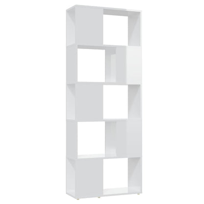 vidaXL Bibliothèque cloison blanc brillant 60x24x155 cm