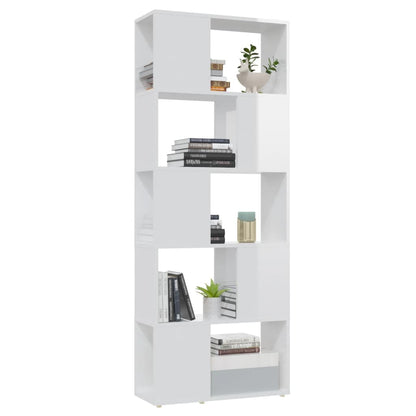 vidaXL Bibliothèque cloison blanc brillant 60x24x155 cm