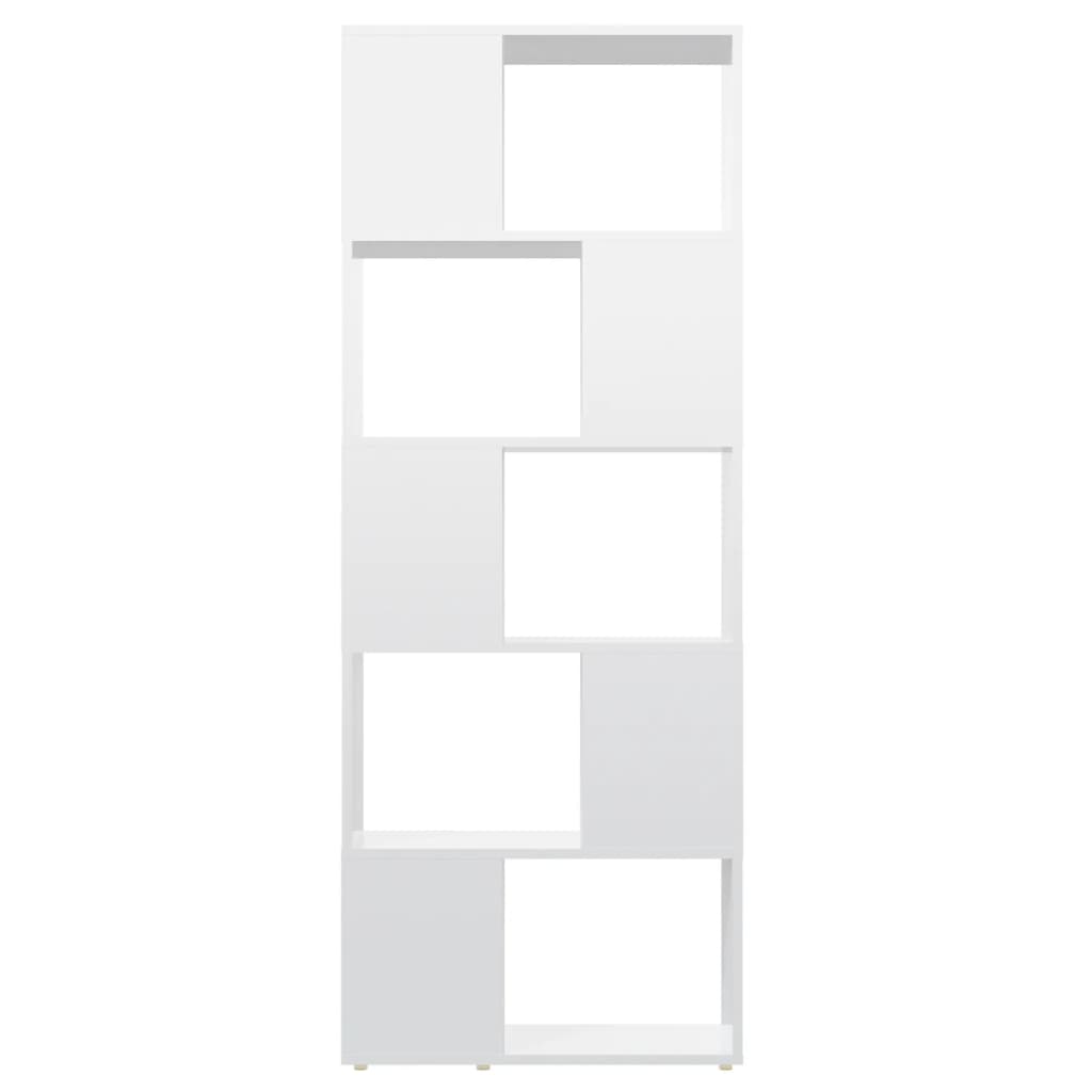 vidaXL Bibliothèque cloison blanc brillant 60x24x155 cm