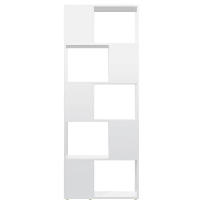 vidaXL Bibliothèque cloison blanc brillant 60x24x155 cm