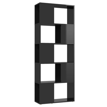 vidaXL Bibliothèque Étagère Cloison de séparation Noir brillant 60x24x155 cm