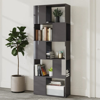 vidaXL Bibliothèque/Séparateur de pièce Gris brillant 60x24x155 cm