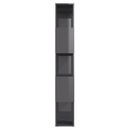vidaXL Bibliothèque/Séparateur de pièce Gris brillant 60x24x155 cm