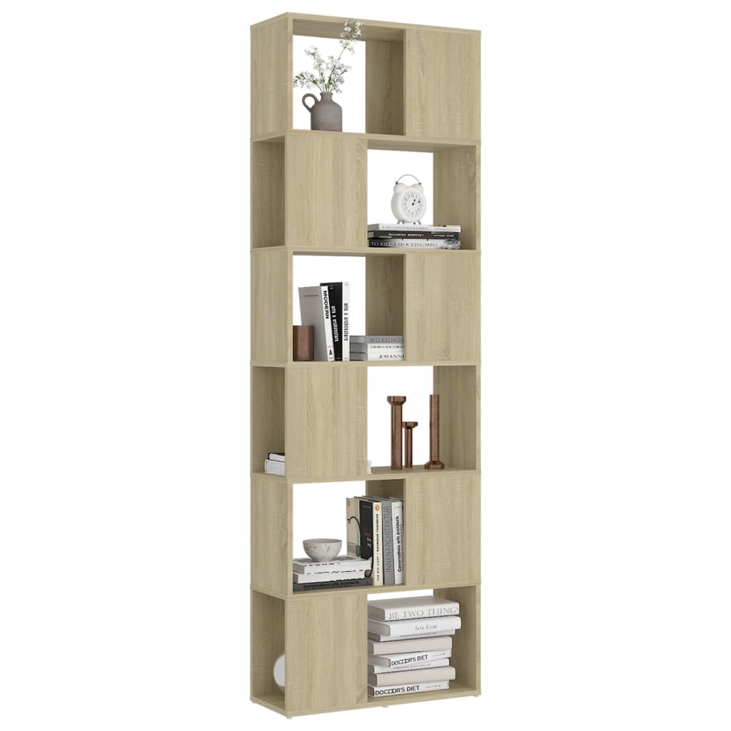 vidaXL Bibliothèque étagère séparateur de pièce chêne sonoma 60x24x186 cm aggloméré