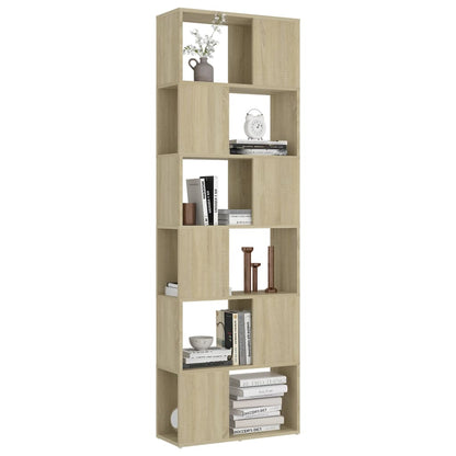 vidaXL Bibliothèque étagère séparateur de pièce chêne sonoma 60x24x186 cm aggloméré