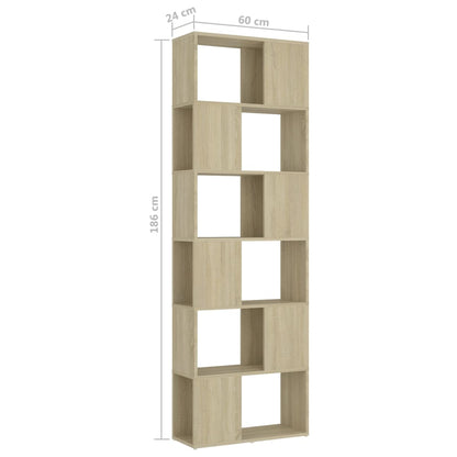 vidaXL Bibliothèque étagère séparateur de pièce chêne sonoma 60x24x186 cm aggloméré