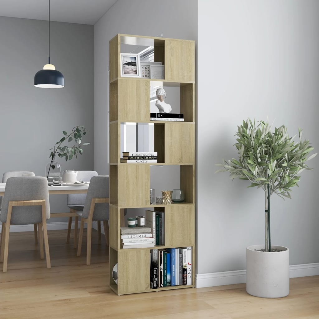 vidaXL Bibliothèque étagère séparateur de pièce chêne sonoma 60x24x186 cm aggloméré