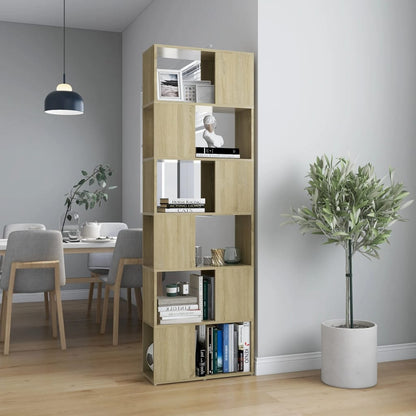 vidaXL Bibliothèque étagère séparateur de pièce chêne sonoma 60x24x186 cm aggloméré