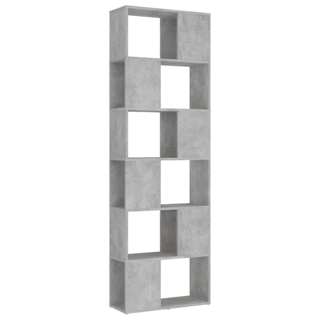 vidaXL Bibliothèque séparateur de pièce gris béton 60x24x186 cm aggloméré